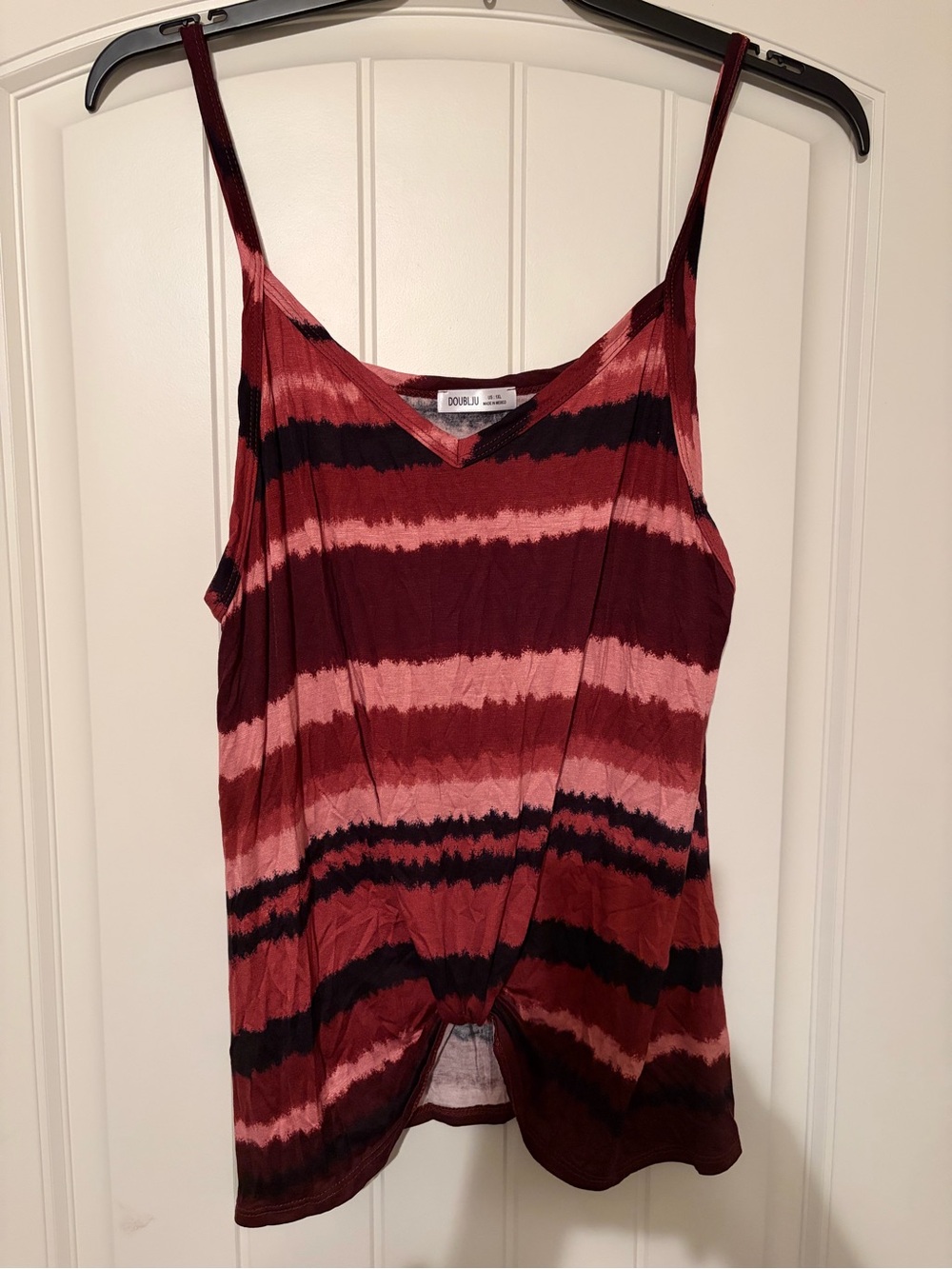 Doublju Burgundy and Tie-Dye Strappy Tank